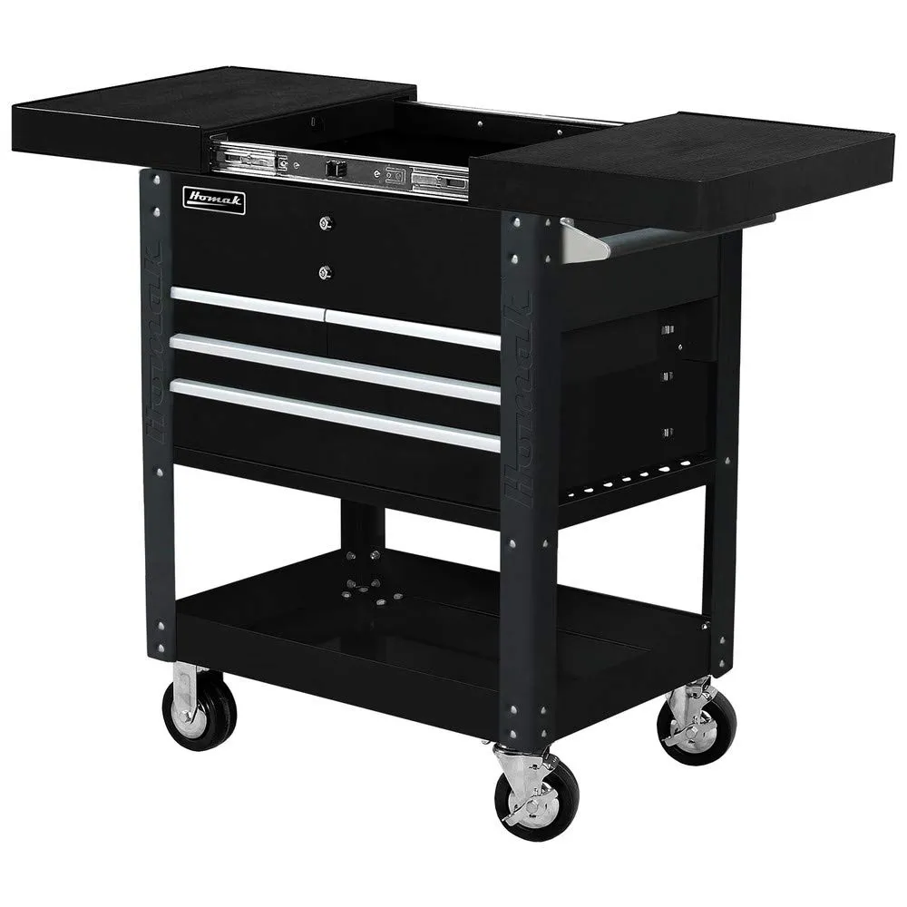 Homak Slide Top Service Cart 35 Pro Series 4-Drawer - Black (BK06043500)