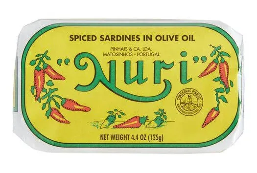 Nuri Portuguese Sardines in Spiced Olive Oil - 8 Pack - 4.4 oz Cans