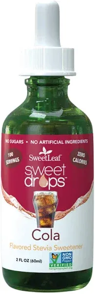 New Sweet Leaf Sweet Drops Stevia Liquid Cola 60ml SweetLeaf Sweetener