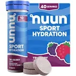 Nuun Sport: Electrolyte Drink Tablets, Tri Berry,10 Count (Pack of 4)