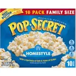 Pop Secret Microwave Popcorn, Premium, Homestyle, Value Size - 10 pack, 3.2 oz bags