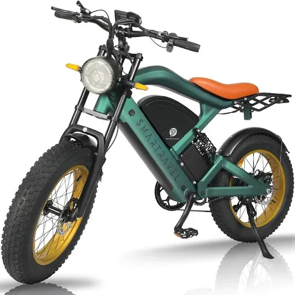 Smartravel Electric Bike 1200W Brushless Motor Ebike 48V/20Ah Battery GPS Control Green