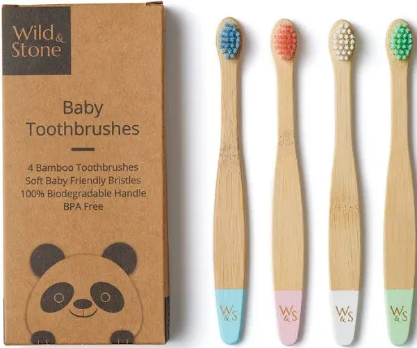 Wild And Stone | Baby Bamboo Toothbrush 4PK