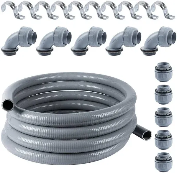 Etokfoks 1-1/2 in. x 25 ft. Gray PVC Flexible Liquid Tight ENT