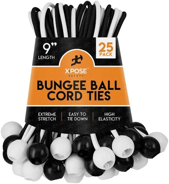 Xpose Safety Assorted Black and White Heavy-Duty Bungee Ball Cords