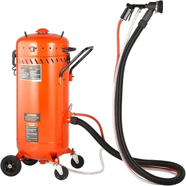 VEVOR 28 Gallon Vacuum Sand Blaster, Dustless Sandblaster with Built-in 1200W Vacuum System for Dust Control and Abrasive Recycle, 60-110 PSI Heavy Duty Abrasive Blasting Machine