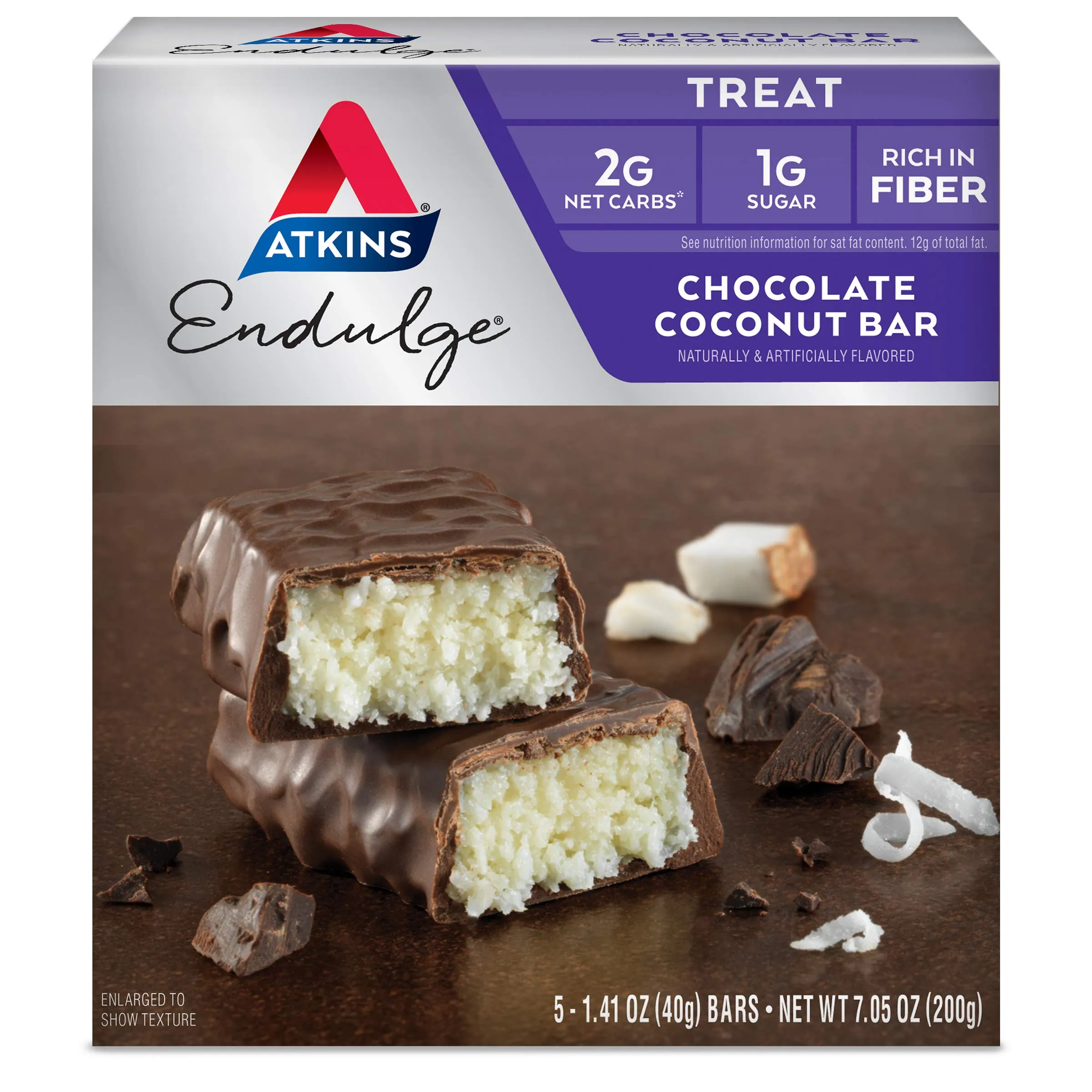 10 Count Endulge Treat Chocolate Coconut Bars - Keto-Friendly &amp; Delicious