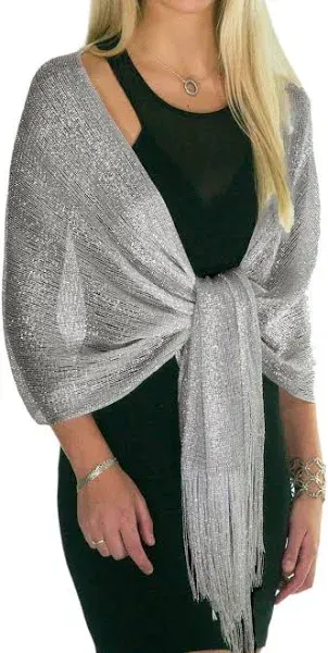 ShineGlitz Women's Metallic Sparkle Shawl