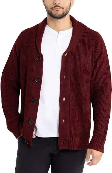 X RAY Mens Cardigan Sweater, Shawl Collar Cable Knit Button Down Cardigan Sweaters for Men Sweaters for Men Big and Tall