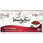 Vanity Fair Everyday Paper Napkins, 300 Count, White, Soft and Smooth Disposable Napkins