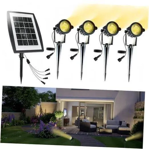 Solar Lights for Outside, 4Pcs Solar Landscape Lights Outdoor Waterproof Auto 