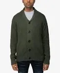 x Ray Men's Shawl Collar Cardigan in Olive Size Medium