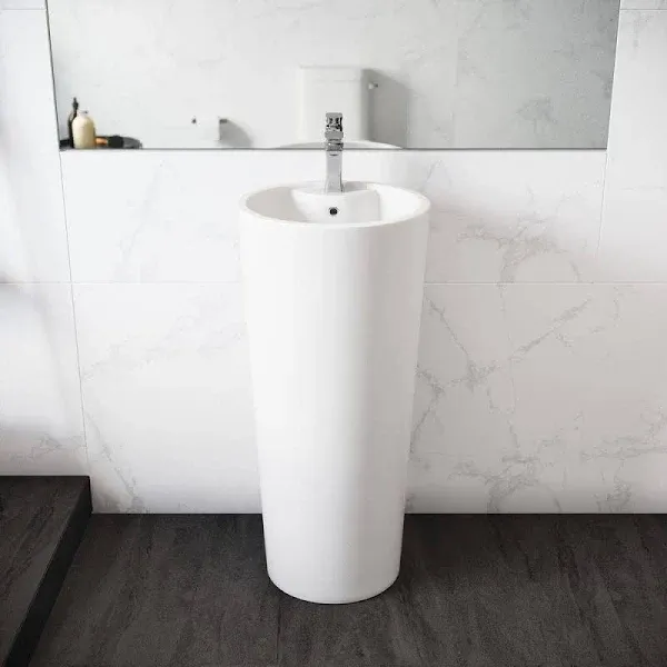 Swiss Madison Monaco Circular Basin Pedestal Sink