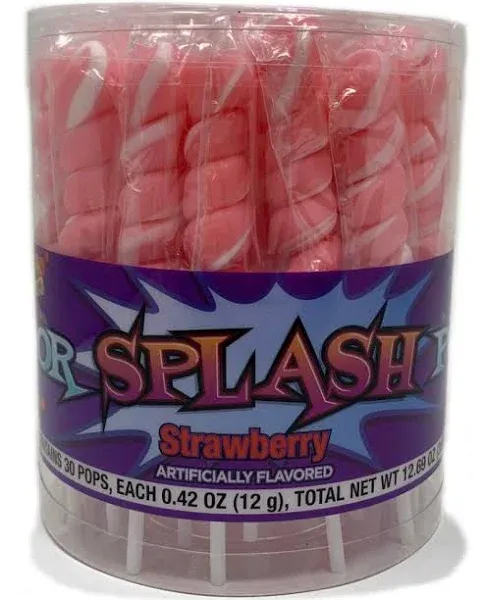 Albert&#039;s Color Splash Pops - 30 Count Twisted Baby Pink Strawberry Flavored L...