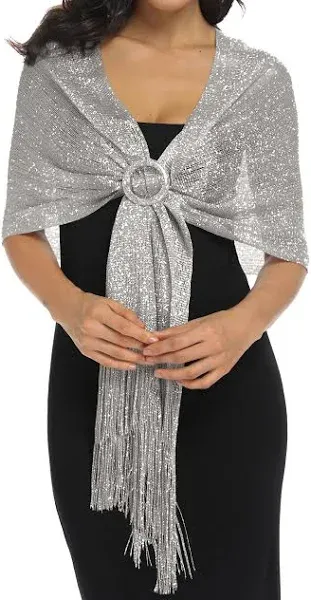 Sparkling Metallic Shawls and Wraps for Party