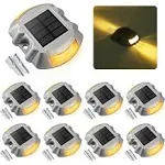 Solar Deck Lights Driveway Dock Lights, 8-Pack Led IP67 Waterproof Outdoor Wa...