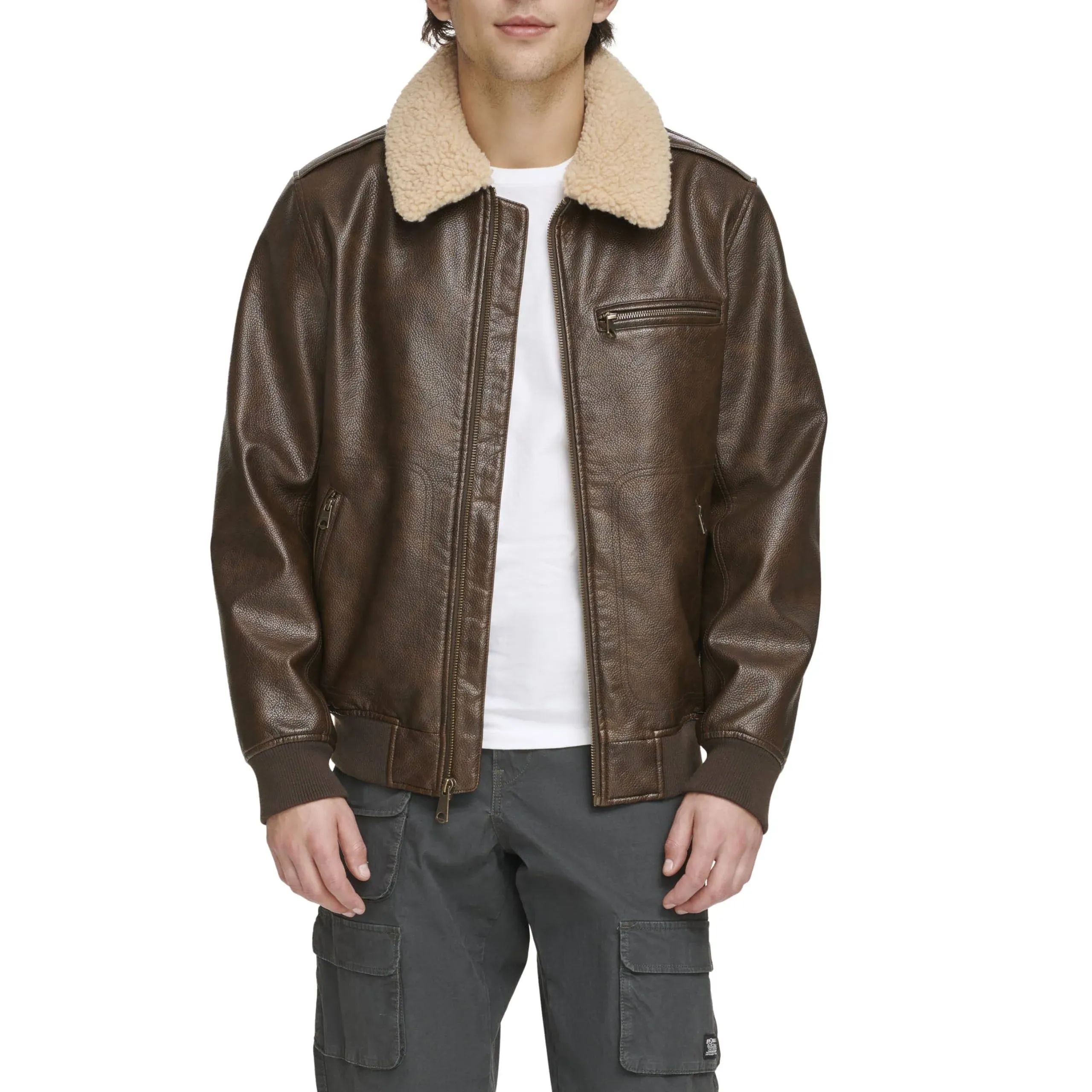 Levi's Men's Faux Leather Bomber Jacket