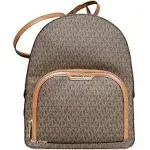 Michael Kors Jaycee Large Logo Signature Brown Backpack