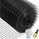 Hardware Cloth, 48&#034; x 50&#039; &amp; 1&#034;x1&#034; Mesh Size, Galvanized Steel Vinyl Coated 1...