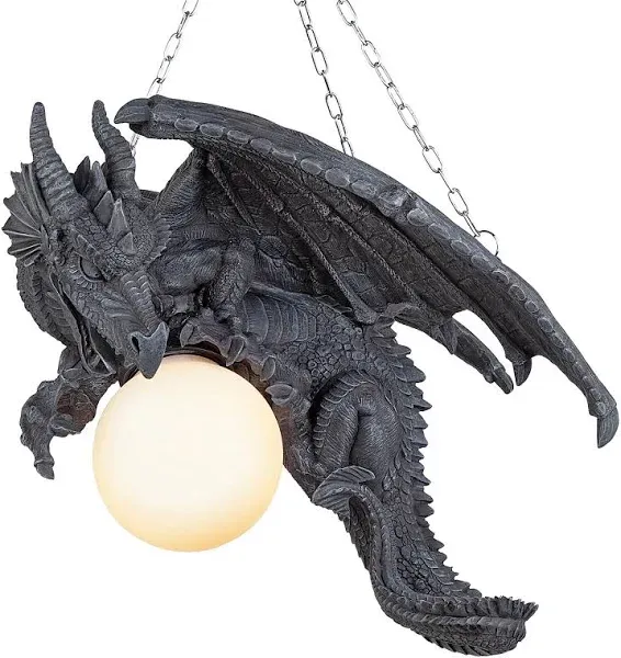 Design Toscano Nights Fury Sculptural Hanging Dragon Lamp