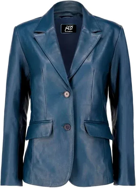 Jild Classic 2-Button Lambskin Leather Blazer Women