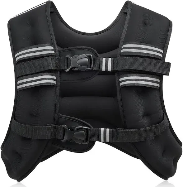 ZELUS Weighted Vest 6lb/8lb/12lb/16lb/20lb/25lb/30lb Weight Vest with Reflective Stripe for Workout