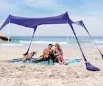 8 Man Navy Blue Beach Tent | Beach Canopy | Sun Ninja