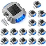 VOLISUN Solar Deck/Dock Lights 16-Pack IP67 Waterproof LED Blue