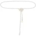 Lele Sadoughi Eloise Belt in White - Pearl