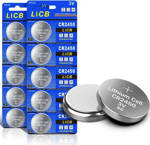 LiCB 10 Pack CR2450 Battery 3V Lithium CR 2450