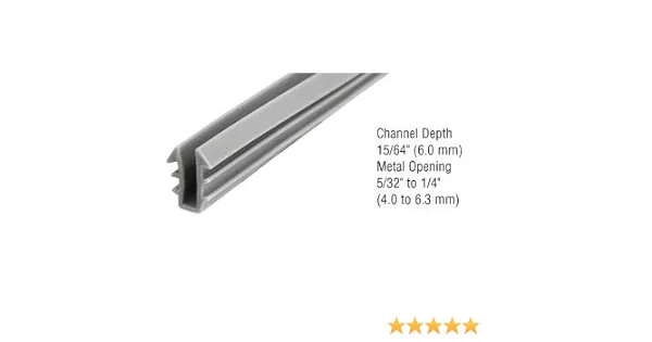 CRL Glazing Vinyl 15/64" Channel Depth 5/32" to 1/4" Metal Opening 100'