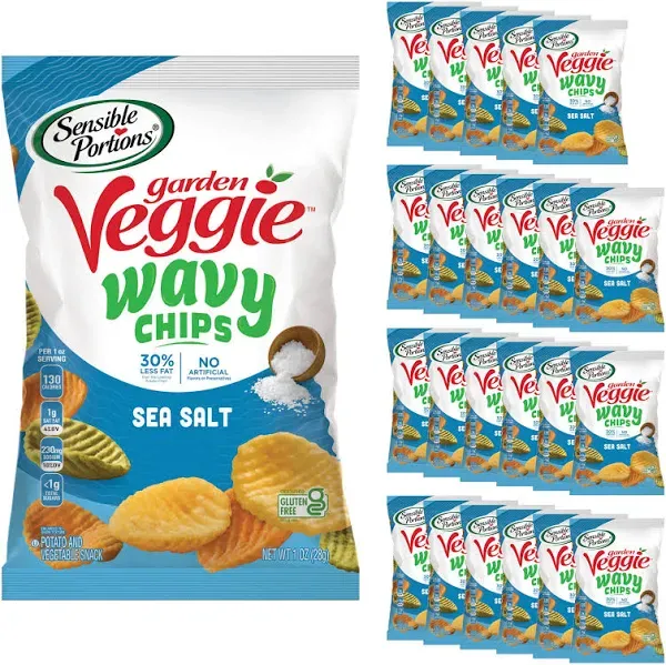 Wholesome Sea Salt Garden Veggie Chips - Crunch-tastic Flavor - 1oz Pack of 24