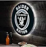 Evergreen Las Vegas Raiders Round 23" LED Lighted Sign