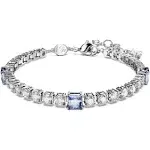 Swarovski Matrix Mixed Cuts Blue and White Tennis Bracelet