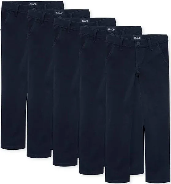 The Children's Place Girls' Uniform Stretch Skinny Chino Pants (5-Pack)