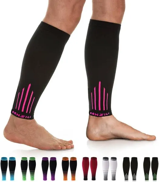 NEWZILL Calf Compression Sleeve for Men & Women | Footless Compression Socks for Shin Splint Pain Relief, Varicose Veins | Perfect Leg Sleeve for Running, Travel, Nursing, Cycling, Work and Fitness