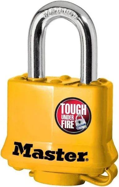 315KA Covered Outdoor Padlock with Key, 1 Pack, Yellow