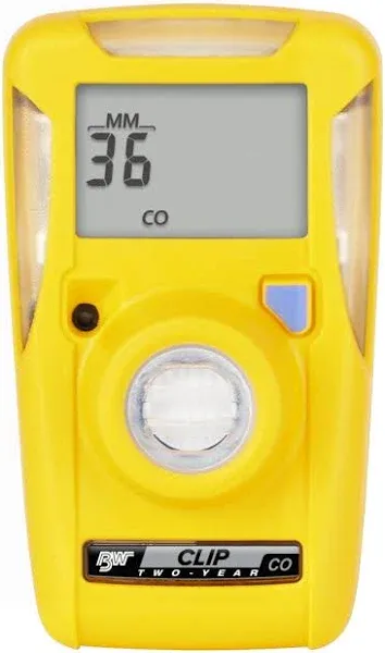 Honeywell BW Clip Series Single-Gas Detector, CO, 0 to 300 ppm, two-year