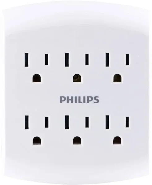 Philips 6 Outlet Wall Tap Power Strip