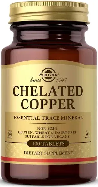 Solgar Chelated Copper 100 Tablets