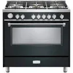 Verona Designer Series VDFSGG365E 36&#034; All Gas Range Oven With Hood Matte Black