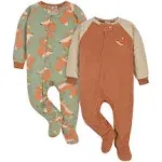 Gerber Baby Boys' Toddler Loose Fit Flame Resistant Fleece Footed Pajamas 2-Pack