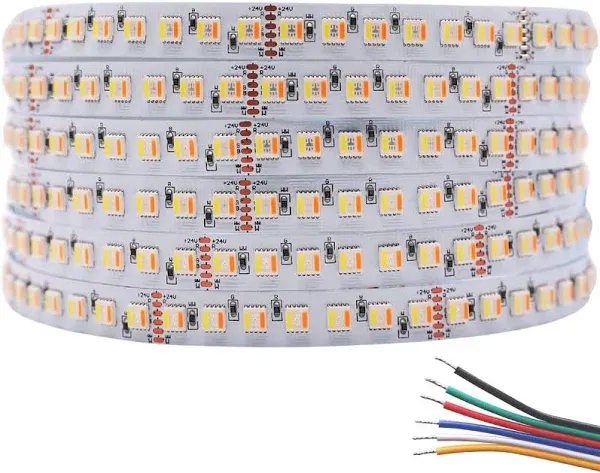 SuperlightingLED 24VDC Highest Density 5-in-1 5050 RGBWW LED Strip