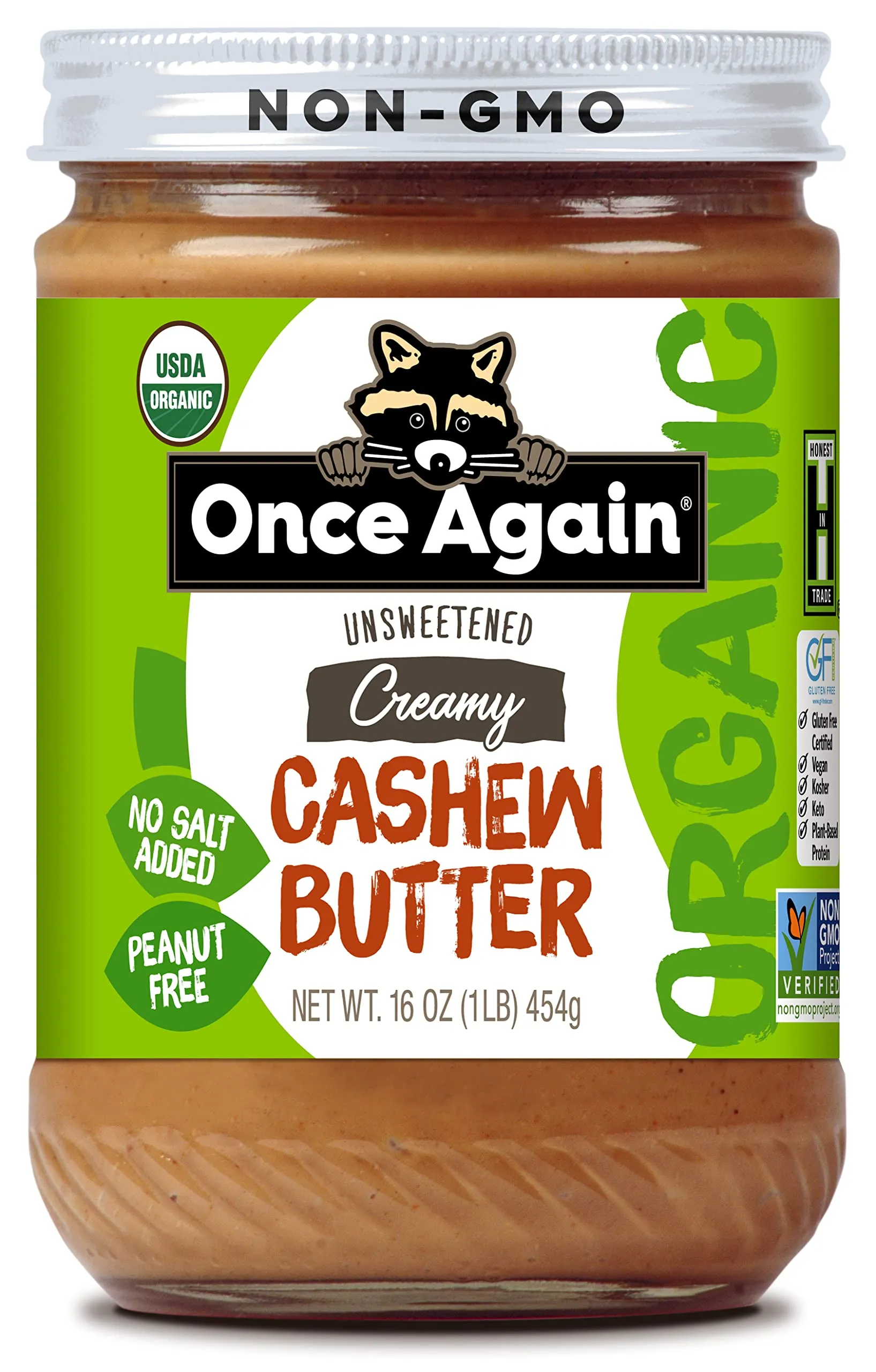 Once Again Unsweetened Creamy Cashew Butter (1 lbs)