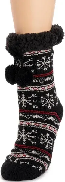 Muk Luks Cabin Slipper Socks - Grey L/xl, Women's