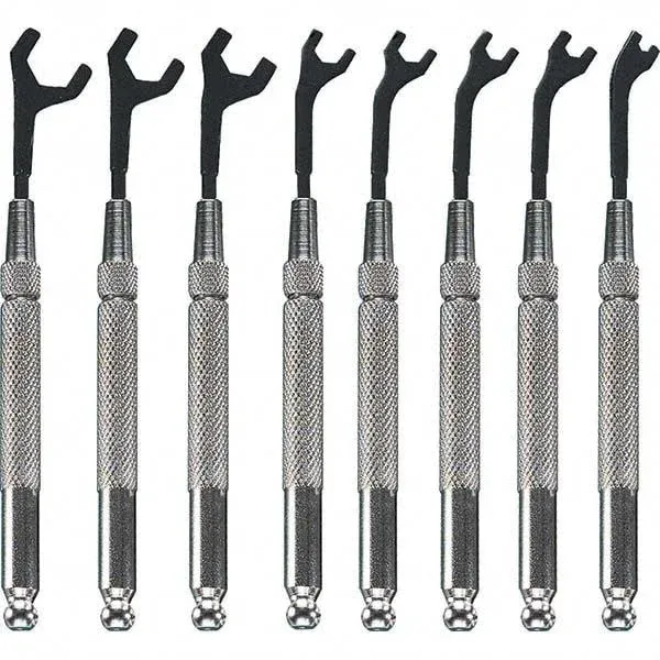 Moody Tools 58-0151 8-Piece Open End Wrench Set, Black 