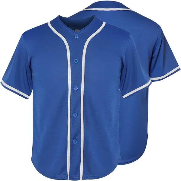 A4 Youth Short Sleeve Full Button Baseball Jersey