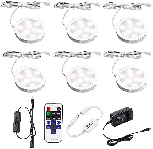 LED Under Cabinet Light Kitchen Under Counter Lights Remote Control 6 Lights Kit