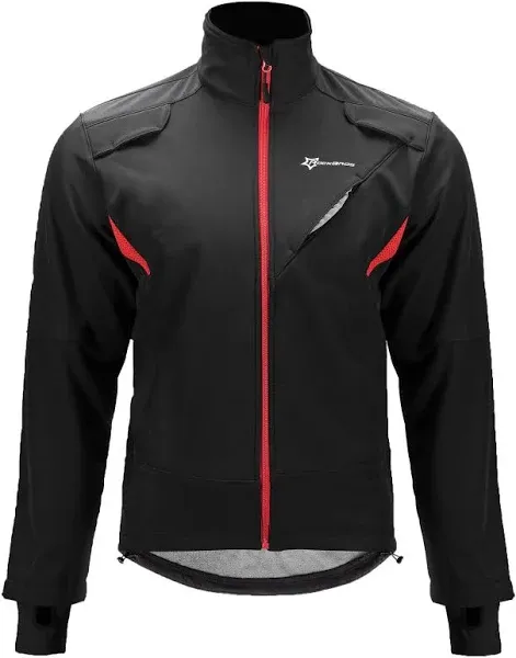 ROCKBROS Men Winter Cycling Jacket Thermal Fleece Windproof Jacket Running Biking Hiking