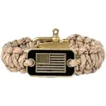 Desert Camo Paracord Bronze Flag Bracelet - Helps Pair Veterans With A Service Dog Or Shelter Dog